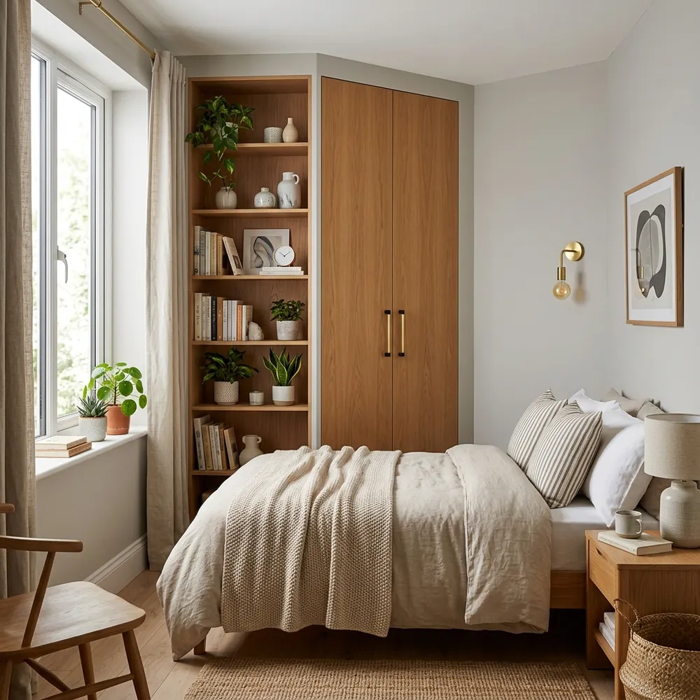 A beautifully styled 17 small home organization ideas for students showcasing decluttering systems and hidden multi-zone storage.