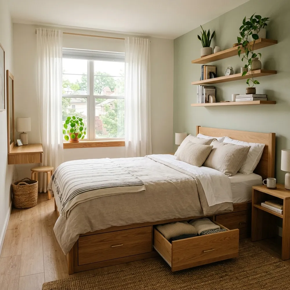 17 Small Bedroom Layout Ideas with a Queen Bed modern bedroom decor inspiration