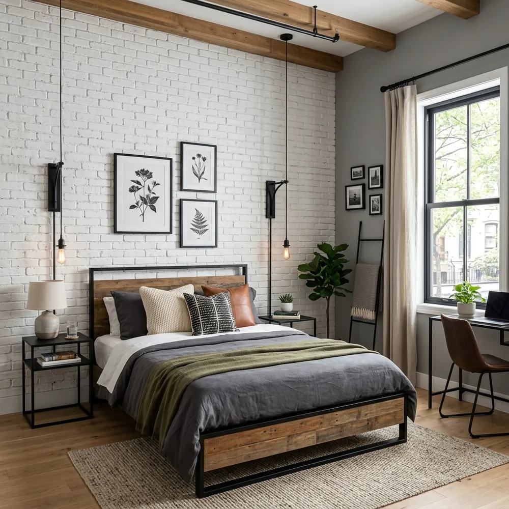 Detailed view of timeless home color palette with light-reflective paint tones in a compact modern home.